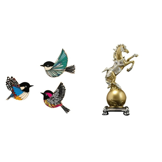 Pájaro colgante de pared, arte de pared de pájaro de madera, pájaros voladores de madera, decoración de pared, figura de escritorio, adorno de resina
