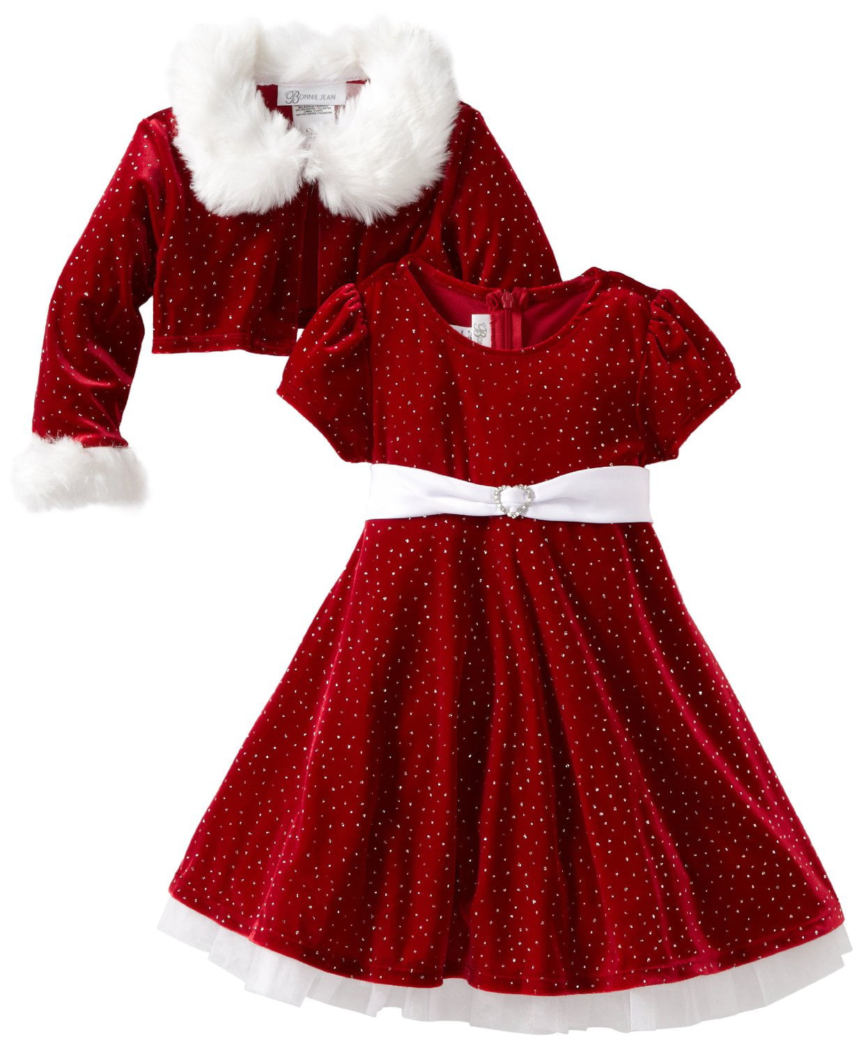 Bonnie Jean - Girls Christmas Dress Red 