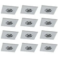 thumbnail image 1 of Square Plafonnier Encastré à LED en Chrome Satiné de 4 Pouces - 4000K Blanc Froid - Lot de 12, 1 of 2