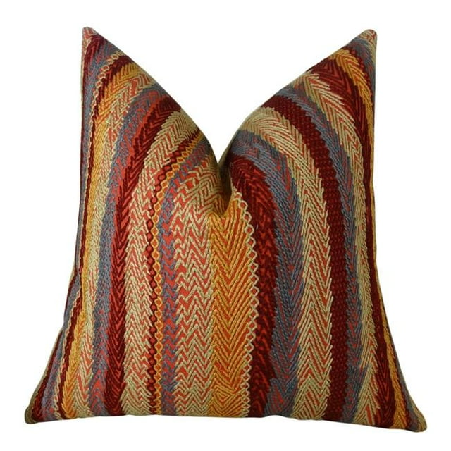 Plutus Red Earth Handmade Throw Pillow, (Double sided 18" x 18")