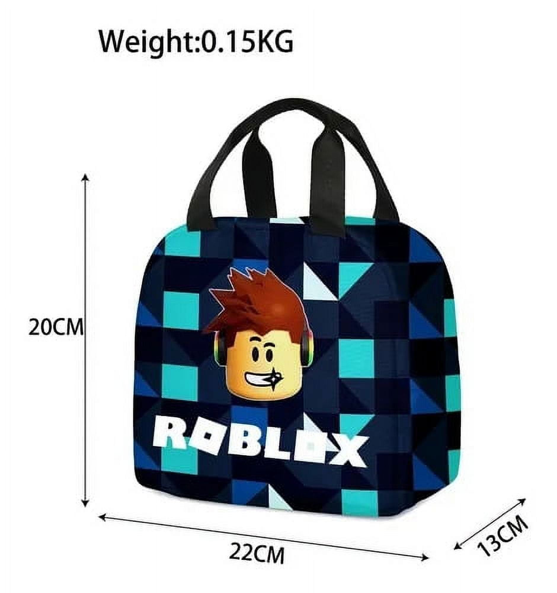 Unisex Adjustable Strap Polyester Roblox School Backpack Set, Black, 3 Count