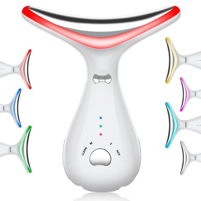 Martvex Masajeador Facial para Rostro y Cuello - Herramienta para Cultivar el Rostro con 7 Colores Regalo de Navidad para Hombres y Mujeres Día de la Madre Día del Padre Día de San Valentín
