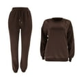thumbnail image 4 of Npasoilc Sweatsuits For Women 2 Piece Outfits Sweatsuit Set Pullover Sweatshirts And Wide Leg Pants Lounge Tracksuits Baggy Fall Outfits Comfortable Jogger Sweatpants, 4 of 6
