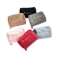 thumbnail image 5 of Velvet cloth pouch large capacity clutch cosmetics storage bag letter embroidery cylinder lipstick bag, 5 of 8