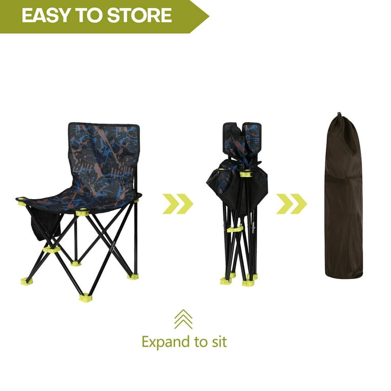 Portable Folding Outdoor Heavy Duty Chair for Camping, Fishing, and Hiking  - Camo 