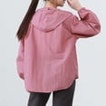 thumbnail image 4 of Women's Lightweight Hooded Jacket Long Sleeve Zip Up Breathable Solid Color Outerwear with Pockets Pink XL(XL), 4 of 7