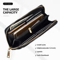 thumbnail image 6 of Leather Wallet 8 X 4.3 In Comfortable Light Waterproof And Durable Zipper Design Easy To Carry Darkblue Stripe_1, 6 of 8