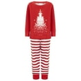thumbnail image 2 of Hirigin Matching Christmas Pajamas for Family Long Sleeve Tree Print Tops + Plaid Pants Set Loungewear, 2 of 8