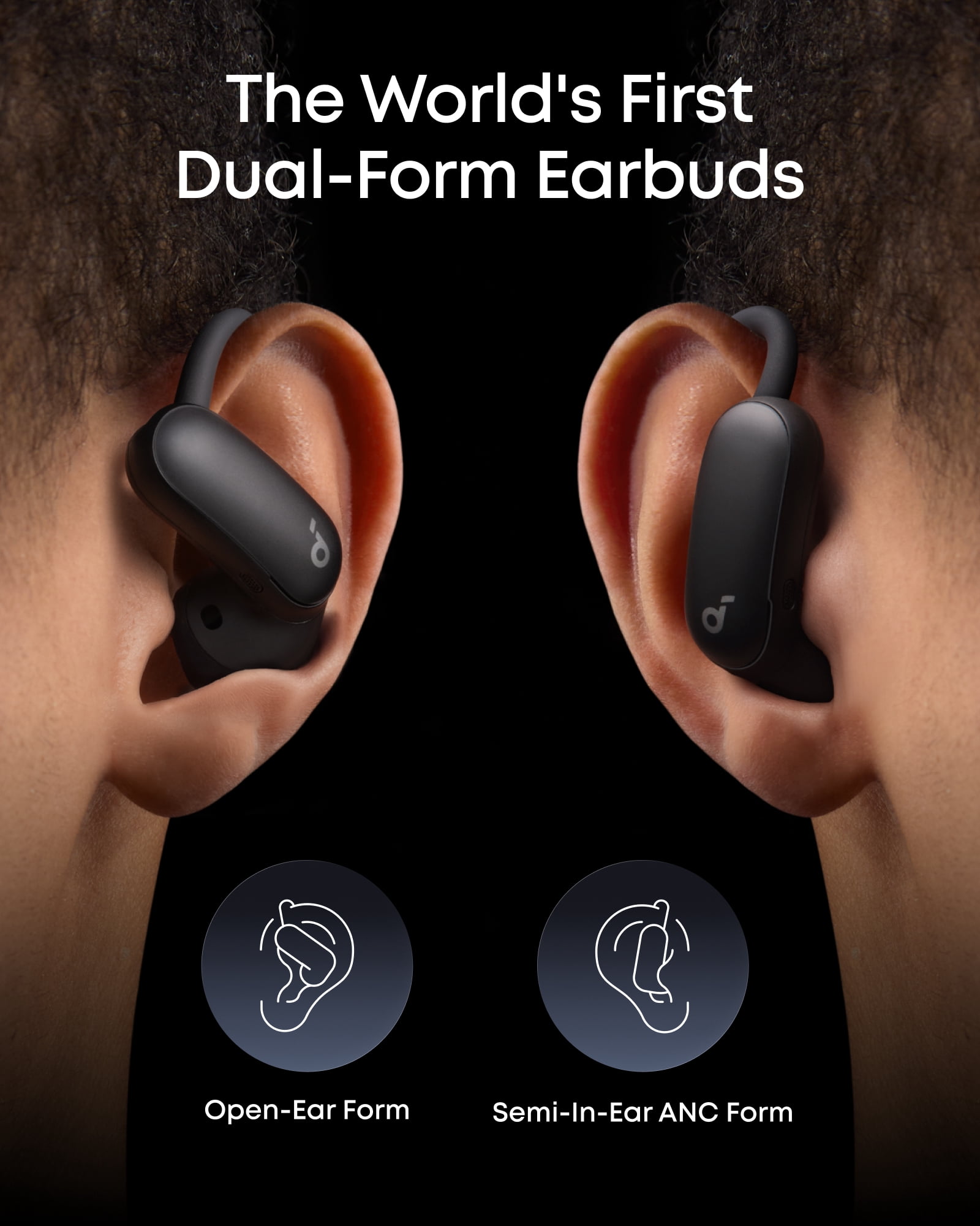 Soundcore AeroFit 2 Pro by Anker, Open-Ear with Semi-In-Ear Active Noise Cancellation, Dual-Form Earbuds, Adjustable Ear Hooks, Hi-Res, LDAC, 4-Mic AI Clear Calls, IP55 Water-Proof, Wireless Charging