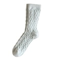thumbnail image 3 of Women Solid Color Cable Knit Athletic Style Socks Mixed Thick Winter Warm Wool Mid Tube Footwear Comfort Light Blue, 3 of 3