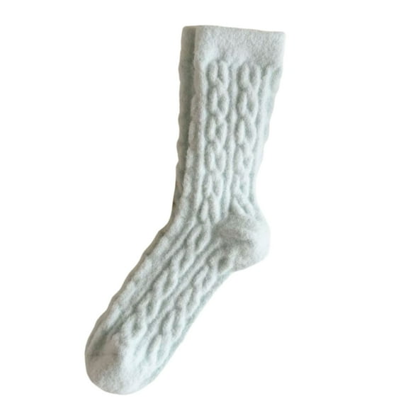 Fgnfyis Women's Winter Wool Crew Socks Soft Knit Warm Casual Everyday Stockings For Her Light Blue One Size