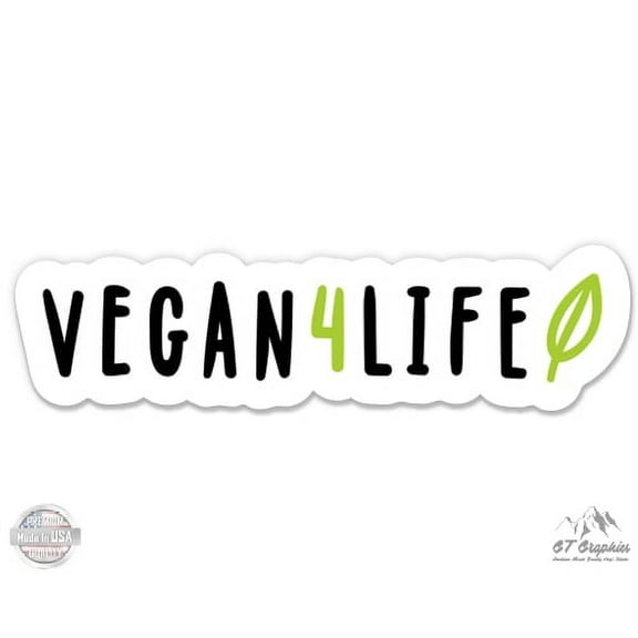 Vegan 4 Life - 3" Vinyl Sticker - For Car Laptop I-Pad Phone Helmet Hard Hat - Waterproof Decal