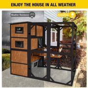 Aivituvin Large Cat Catio 4 Tiers Cat Enclosures House for Outdoor Indoor Cats with Weatherproof Roof, 3 Resting Rooms, 3 Platforms, 5 Windows 70 H 77 L