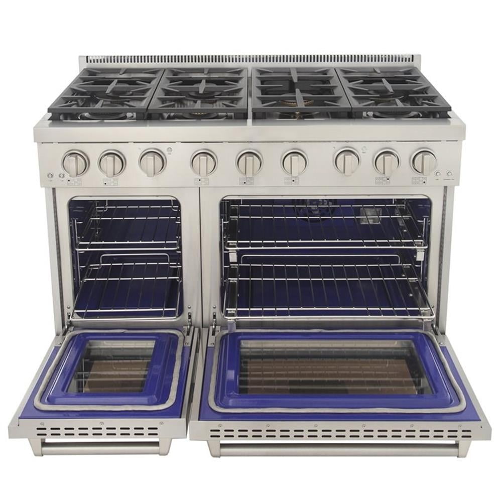 Pemberly Row 48" Stainless Steel Natural Gas Range in Silver Finish