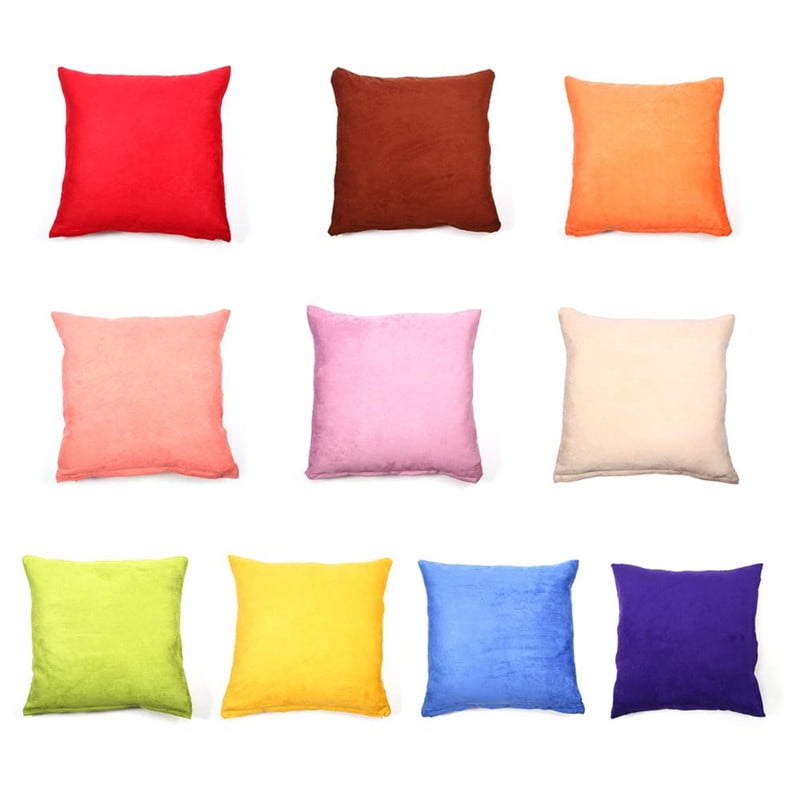 Yosoo Solid Color Cotton Canvas Cushion Cover Home Decor