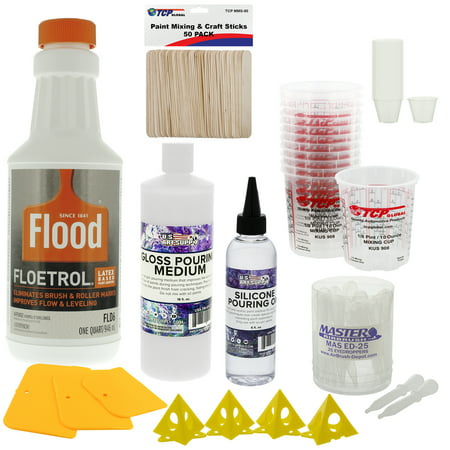 1 Quart Floetrol Additive Pouring Supply Paint Medium Deluxe Kit for Mixing, Stain, Epoxy,