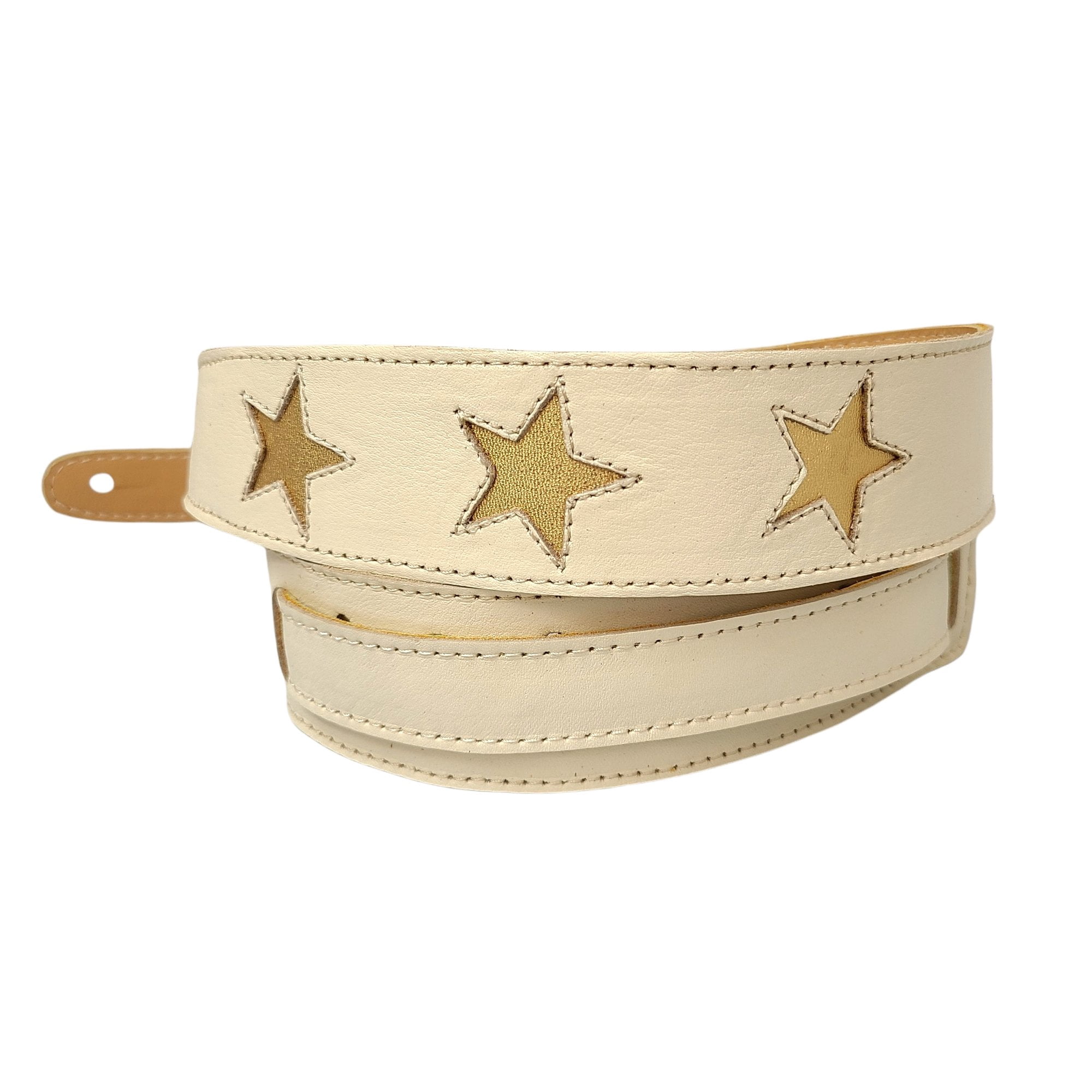 Henry Heller Star Series Leather Guitar Strap Gold