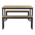 thumbnail image 2 of Rhese Wood 3-Piece Dining Table Set, Walnut and Black, 2 of 8