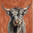 thumbnail image 2 of Art.com Highland Cow on Terracotta Stretched Canvas Print Wall Art by Silvia Vassileva, 16" x 16", 2 of 4