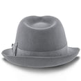 thumbnail image 4 of Walrus  Triumph Grey Wool Felt Trilby Hat 100% Australian Wool Felt, 2" Brim, C-Crown Grosgrain Ribbon Band, Cotton Sweatband - H7004, 4 of 6