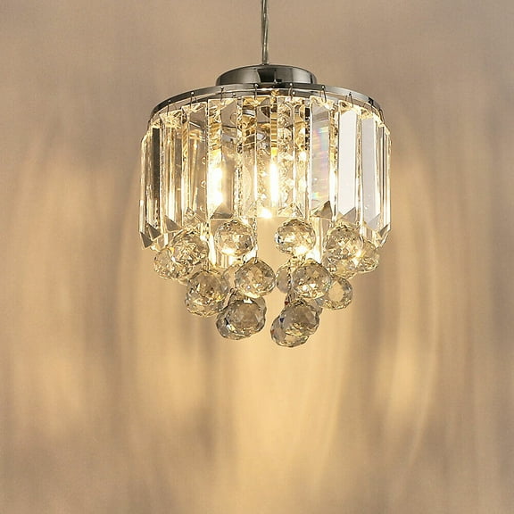 Modern 3 Pack Crystal Pendant Light, LED Pendant Lights Chandelier Kitchen Island Fixture Hanging Lamps