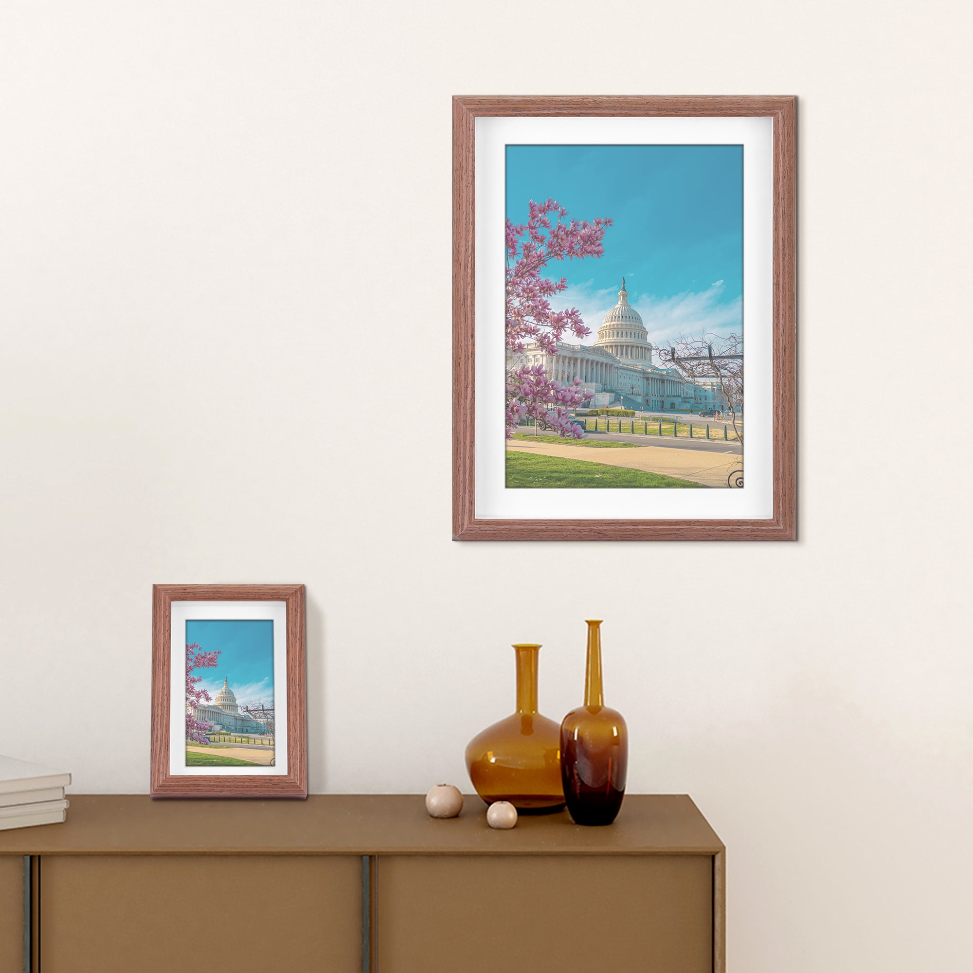 Unique Bargains Picture Frame for Photos Modern Frames 8x10 Walnut Color