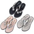 thumbnail image 4 of Sandalias de verano para mujer, zapatillas planas plateadas, zapatillas ligeras para mujer, chanclas casuales para exteriores, 4 of 6
