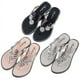 thumbnail image 3 of Sandalias de verano para mujer, zapatillas planas plateadas, zapatillas ligeras para mujer, chanclas casuales para exteriores, 3 of 6