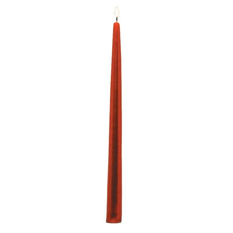 Set Of 12 Metallic Red Taper Candles