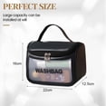 thumbnail image 2 of Bolsa de cosméticos transparente de gran capacidad de pvc con perspectiva, bolsa de artículos de tocador esmerilada, con tapa de PU negra, 2 of 5