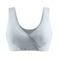 thumbnail image 7 of HXWCHs Women's Solid Color Vest Style Wirefree Bra Lift Push Up Underwear Comfortable Support 36/80=L Blue, 7 of 7