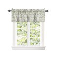 thumbnail image 2 of Kitchen Cafe Valance Curtain for Small Windows,Modern Abstract Geometry Pattern Rod Pocket Short Valances Green Vintage Diamond Texture Window Treatment Panel for Living Room/Bedroom/Bathroom,54x18in, 2 of 8