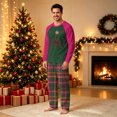 thumbnail image 2 of Matching Family Christmas Pajamas Set, Jesus Tree Pattern Rose Raglan Black Tops Plaid Pants, Sleepwear Mens Loungewear Sets, 2 of 5