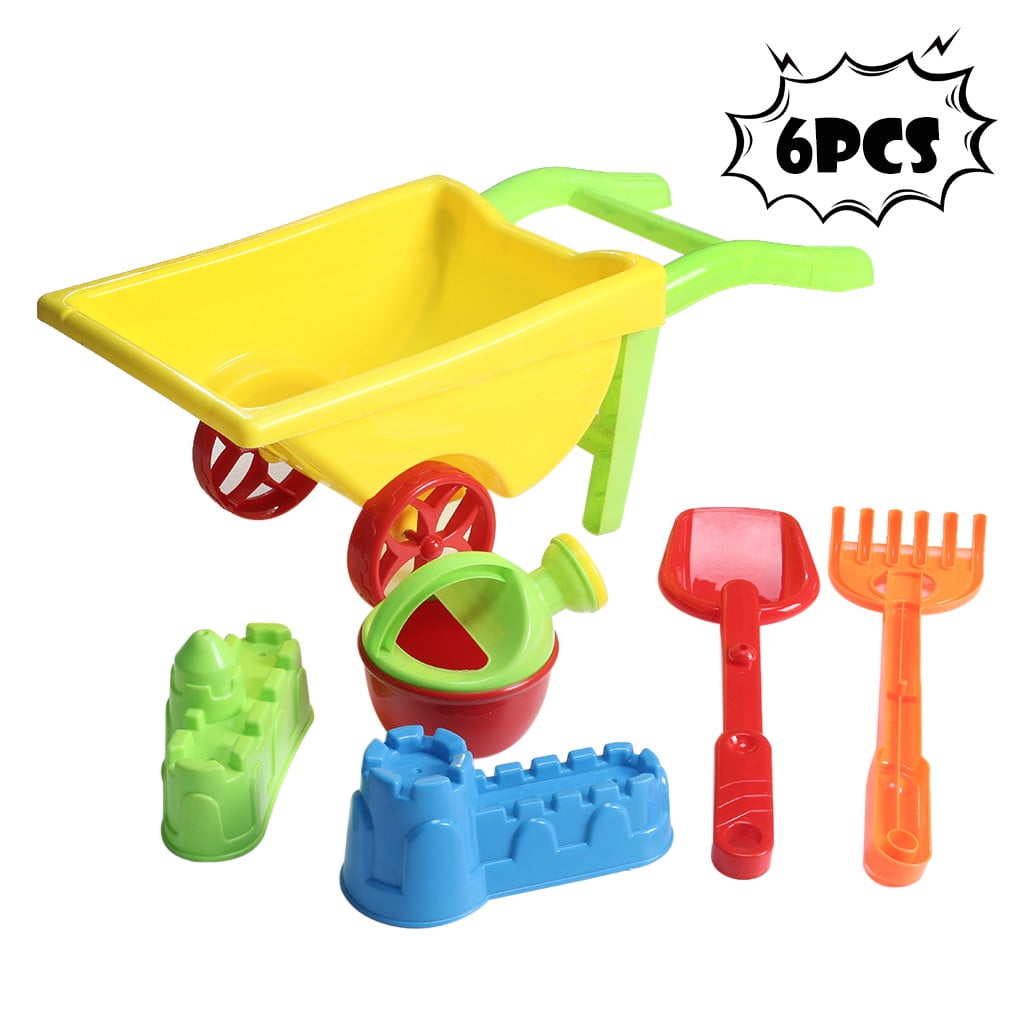 6pc Kids Beach Toys Set Molds Tools, Sandbox Toys On Summer Beach