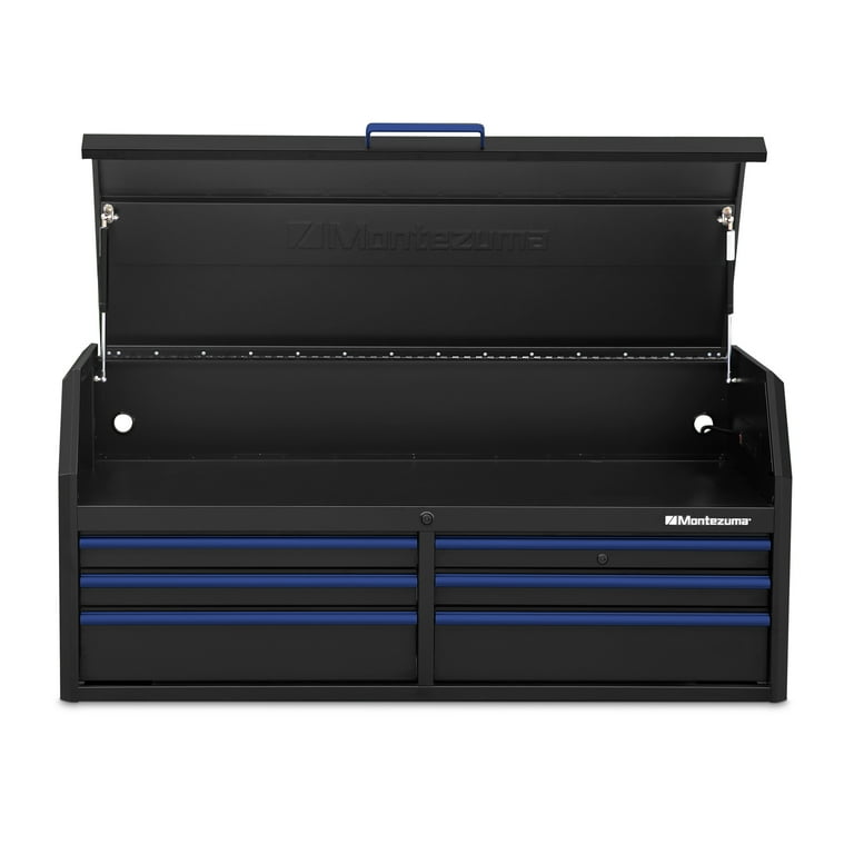 56 in. x 24 in. 6-Drawer Tool Top Chest in Black and Blue 56 in. x 24 in. 6-Drawer Tool Top Chest in Black and Blue