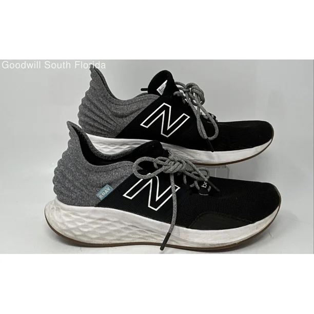 New Balance Mens Fresh Foam Roav MROAVTK Black Lace-Up Running Shoes Size 11 2E