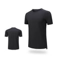 thumbnail image 3 of ZCFZJW Workout Shirts for Men Stretchy Solid Color Athletic Running Gym Quick Dry Short Sleeve Performance Moisture Wicking T Shirt Tops Black XXL, 3 of 8