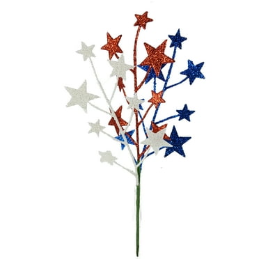Mainstays 14 inches Indoor Artificial Star Glitter Pick, Red, Blue and White Color.