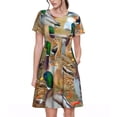 thumbnail image 1 of Disketp Mallard Ducks para Vestido de Manga Corta para Mujeres, Vestidos de Verano para Mujeres, Casual y Holgado para la Playa, 1 of 6
