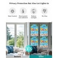 thumbnail image 4 of Window Privacy Film Blue Summer Pool Stained Glass Window Film Decorative Sun Block Window Cover Watermelon Swimming Ring Slippers Window Clings Static Adhesive Sticker for Bathroom 17.7"x78.7", 4 of 7