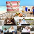 thumbnail image 3 of YOOLIFE Initial Canvas Waterproof Beach Tote Bag Zipper Personalized Gifts for Women Her Birthday Travel Beach Essential, 3 of 6
