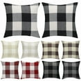 thumbnail image 2 of Square Plaid Polyester Pillow Case Sofa Car Waist Throw Cushion Cover Home Decor, 2 of 6