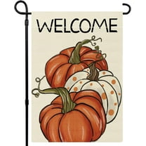 Fall Garden Flag Welcome Pumpkins 12x18 Inch Double Sided Fall Flag Autumn Thanksgiving Holiday Yard Outdoor Decoration