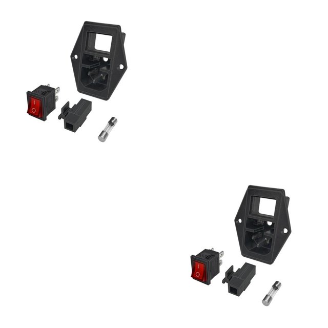 kurtrusly AC Power Socket 3 -pin 3D Printer Machinery Rocker Switch On/off Power Outlet Flame Retardant 2Set