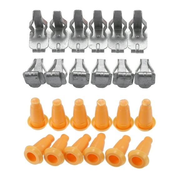 Unique Bargains 1 Set Front Door Panel Frame Plug and Clip for Chevrolet Camaro 1967-1974 Silver Tone Orange