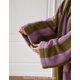 thumbnail image 3 of Retro Vertical Striped CottonYarn Bathrobes Soft Cozy Absorbent Bath Towel Robes V Neck Hooded Loose Sleepwear Adult Bath Robes, 3 of 5