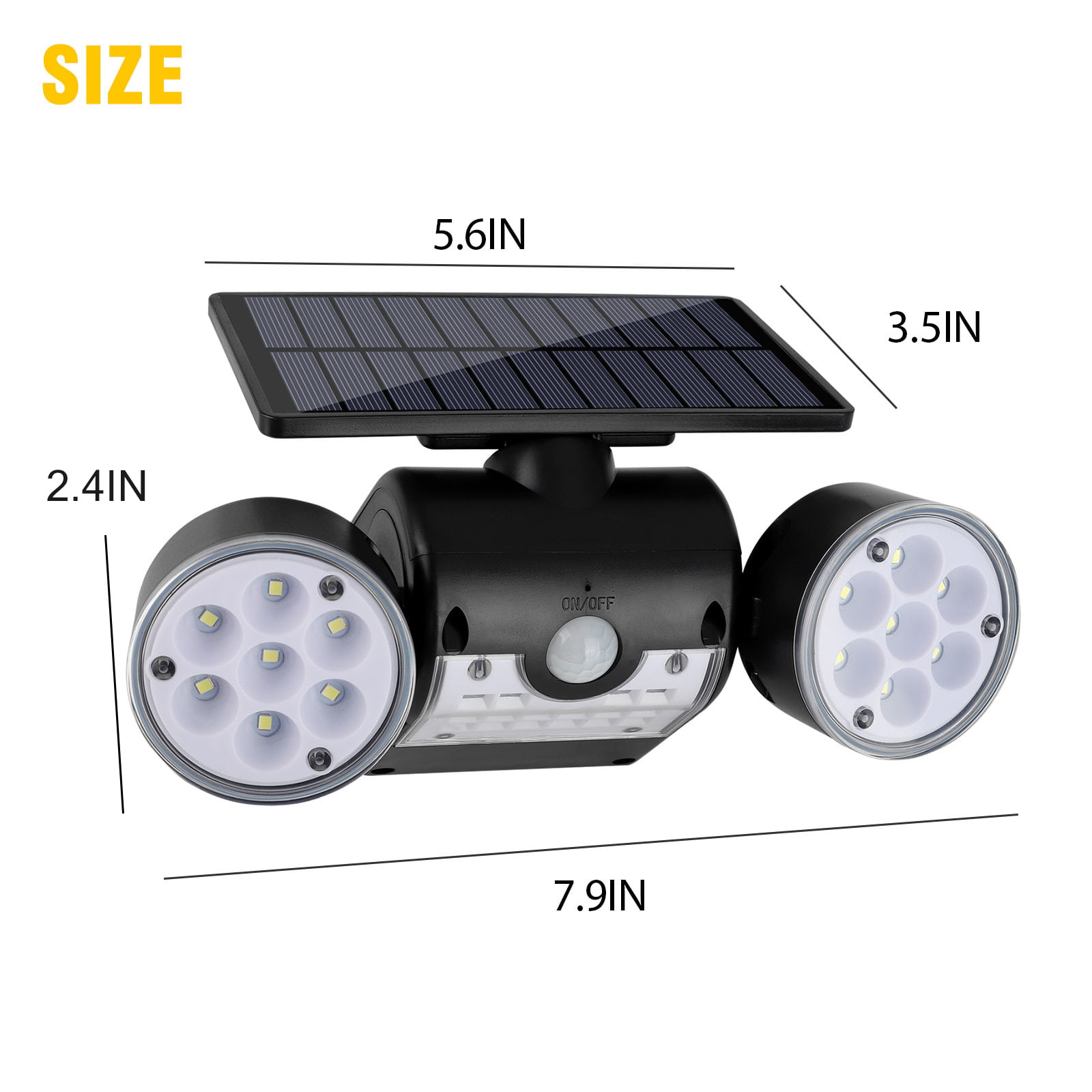 140 LED Flood Lights IP65 Waterproof Solar Powered In-Ground Spotlight 360°Rotatable Outdoor Wall Lights for Garden Garage Yard Patio Path 1 Pack Solar Security Lights Outdoor with Motion Sensor 