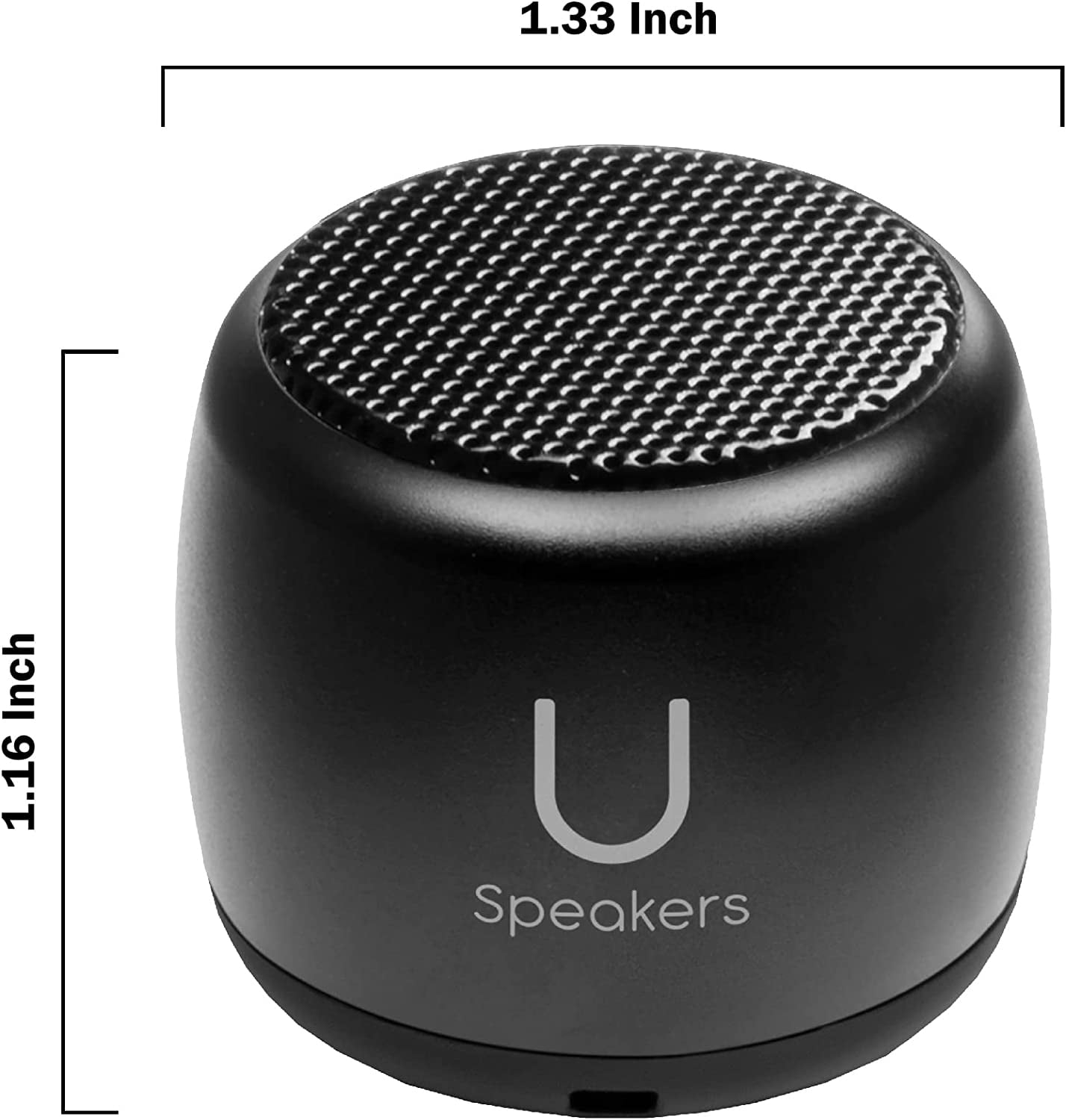 Fashionit U Speakers Micro Portable Wireless Bluetooth Speaker with Built-In Microphone & Selfie Remote Control - Ideal for Travel, Home, & Office – Black