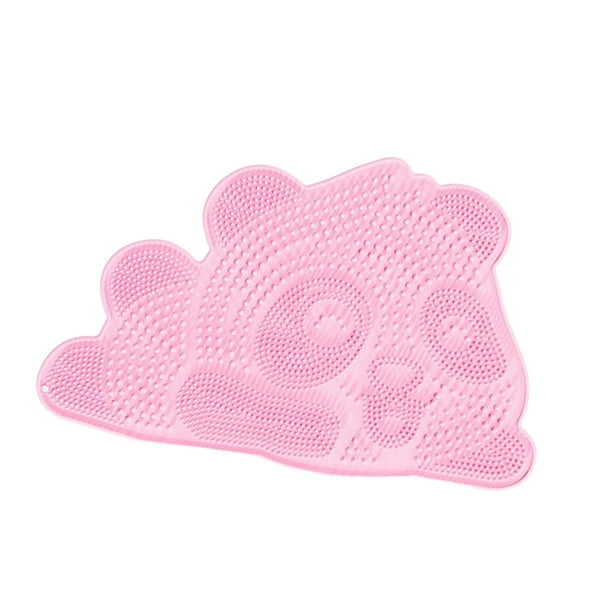 Alfombrilla antideslizante para fregar los pies de la ducha, para montar en la pared, para el baño y el lavapiés. Rosa