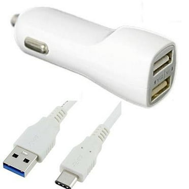 Type-C USB Car/DC Charger for Sony Xperia XZ Premium, Xperia XA1 Ultra, Xperia L1, Xperia XZs, Xperia XA1 (Dual USB Port, Type-C USB Data Charging Cable included) - White   MND Stylus